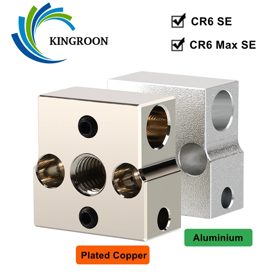 KINGROON CR6 SE Heater Block High Temperature Plated Copper & Aluminium Heatblock For Creality CR-6 