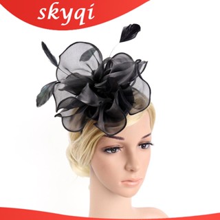 1/2/3/5 สไตล์วินเทจ เลดี้ ดอกไม้ หมวก Fascinator สําหรับ 1920s เจ้าสาว แถบคาดศีรษะ และค็อกเทล ปาร์ตี้ สีดํา