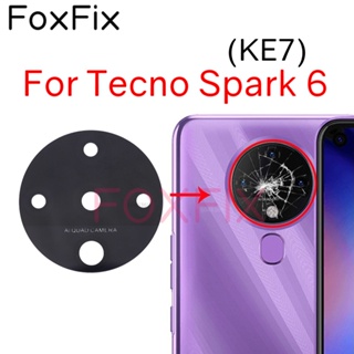 เลนส์กระจกกล้องด้านหลัง แบบเปลี่ยน พร้อมสติกเกอร์กาว สําหรับ Tecno Spark 6 KE7