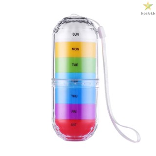 Weekly Pill Organizer Waterproof and Portable 7 Day Pill Box Cup Case Medicine Holder Dispenser