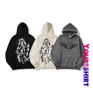 #H1 เสื้อกันหนาวแขนยาว มีฮู้ด ผ้าฝ้าย พิมพ์ลายกราฟฟิติ ภาพวาดสีน้ํามัน ควันฟ้า สไตล์เกาหลี พลัสไซซ์ แฟชั่นสําหรับผู้ชาย และผู้หญิง พร้อมส่ง