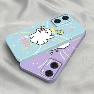 เคสโทรศัพท์มือถือ PC แข็ง ปิดด้านหลัง ลายผีน่ารัก แวววาว สําหรับ Oppo A57 2022 4G A77s A77 A17 F11 A9 A5 A11 A55 A56 A92S Reno4 Z A93