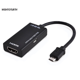 ☼Wt อะแดปเตอร์แปลง S2 MHL Micro USB เป็น HDMI 1080P ความคมชัดสูง สําหรับ Android Samsung Huawei