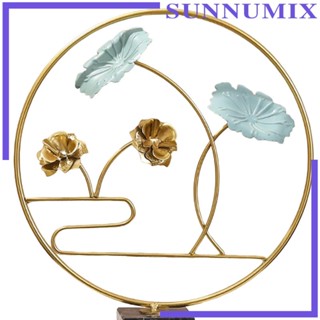 [Sunnimix] รูปปั้นใบไม้สีทอง พร้อมฐานเหล็ก สําหรับตกแต่ง