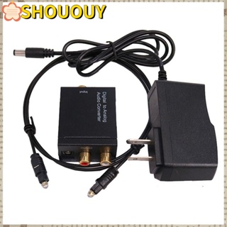 Shououy RCA อะแดปเตอร์แปลงเสียงดิจิทัล เป็นอะนาล็อก พร้อมสายเคเบิลไฟเบอร์ ทนทาน 5V DC @1A สําหรับทีวี บ้าน