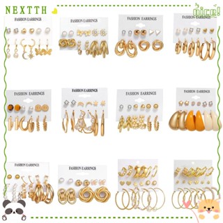 Nextth ชุดเครื่องประดับ ต่างหู ทรงเรขาคณิต หรูหรา แฟชั่นสําหรับผู้หญิง