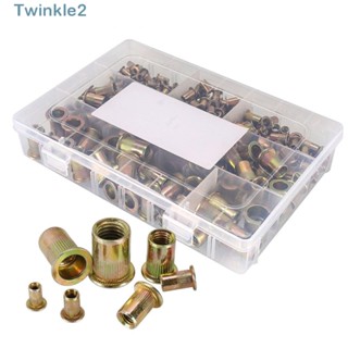 Twinkle หมุดเหล็กคาร์บอน ชุบสังกะสี M3-8 ป้องกันการเกิดออกซิเดชั่น 165 ชิ้น