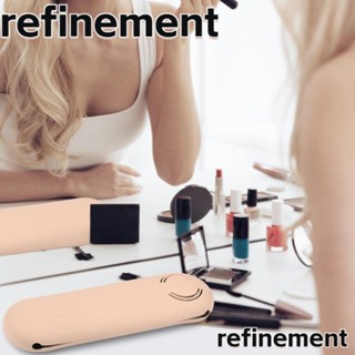 Refinement ที่เก็บแปรงสีฟัน แปรงแต่งหน้า ขนแปรงนุ่ม ขนาดใหญ่ แบบพกพา ระบายอากาศ สีกากี เครื่องมือเครื่องสําอาง ภาชนะเดินทาง