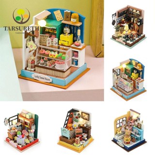 Tarsureth ชุดโมเดลเฟอร์นิเจอร์ พร้อมไฟ LED DIY สําหรับตกแต่งบ้านตุ๊กตา