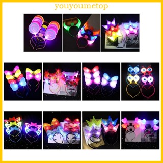 Youyo ที่คาดผม LED หลายรูปทรง สําหรับผู้ใหญ่ ปาร์ตี้ฮาโลวีน คอนเสิร์ต