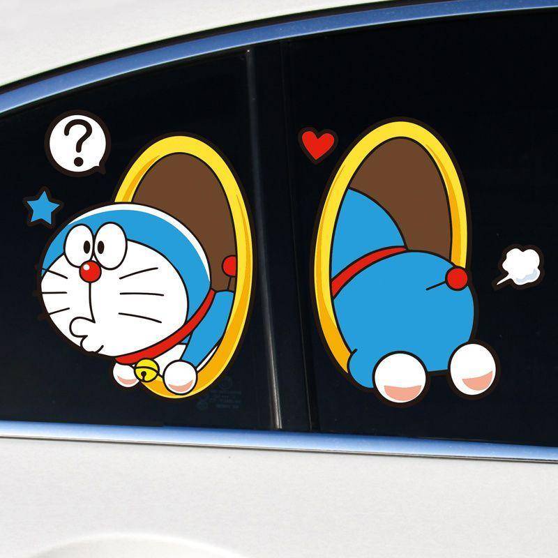 สติกเกอร์ ลายการ์ตูนโดราเอมอน ไอศกรีม Hongguang MIMI น่ารัก แบบสร้างสรรค์ สําหรับติดตกแต่งรถยนต์ รถจักรยานยนต์ไฟฟ้า
