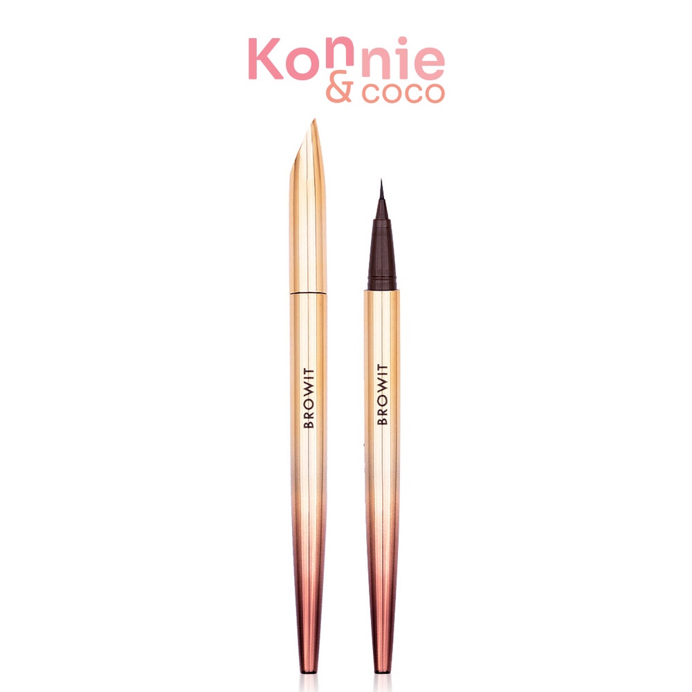 Browit Ultra Fine Eyeliner 0.01mm 0.5g #Brown บราวอิท อัลตรา ไฟน์ อายไลเนอร์น้องฉัตรหัวพู่กัน เส้นเรียวเล็กเพียง 0.0...