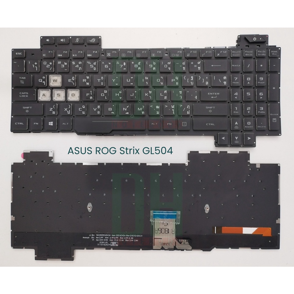 K/B ASUS ROG Strix GL504/GL504GM/GL504G/GL504GS มีไฟ