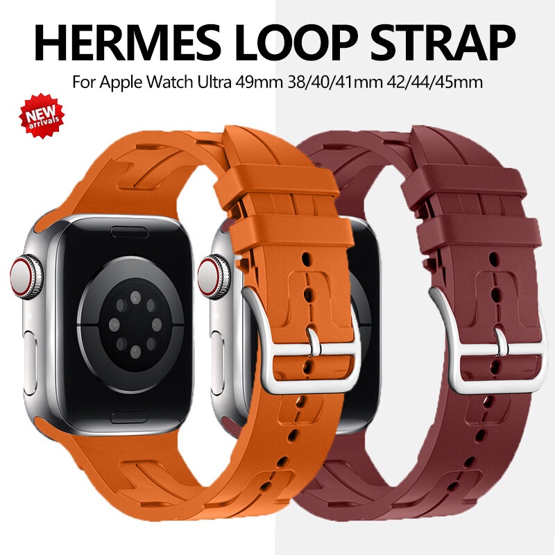 สายนาฬิกาข้อมือซิลิโคน สําหรับ Apple Watch Ultra IWatch Ultra 2 9 8 7 6 se 4 3 2 1 iwatch9 49 45 44 42 41 40 38 มม.