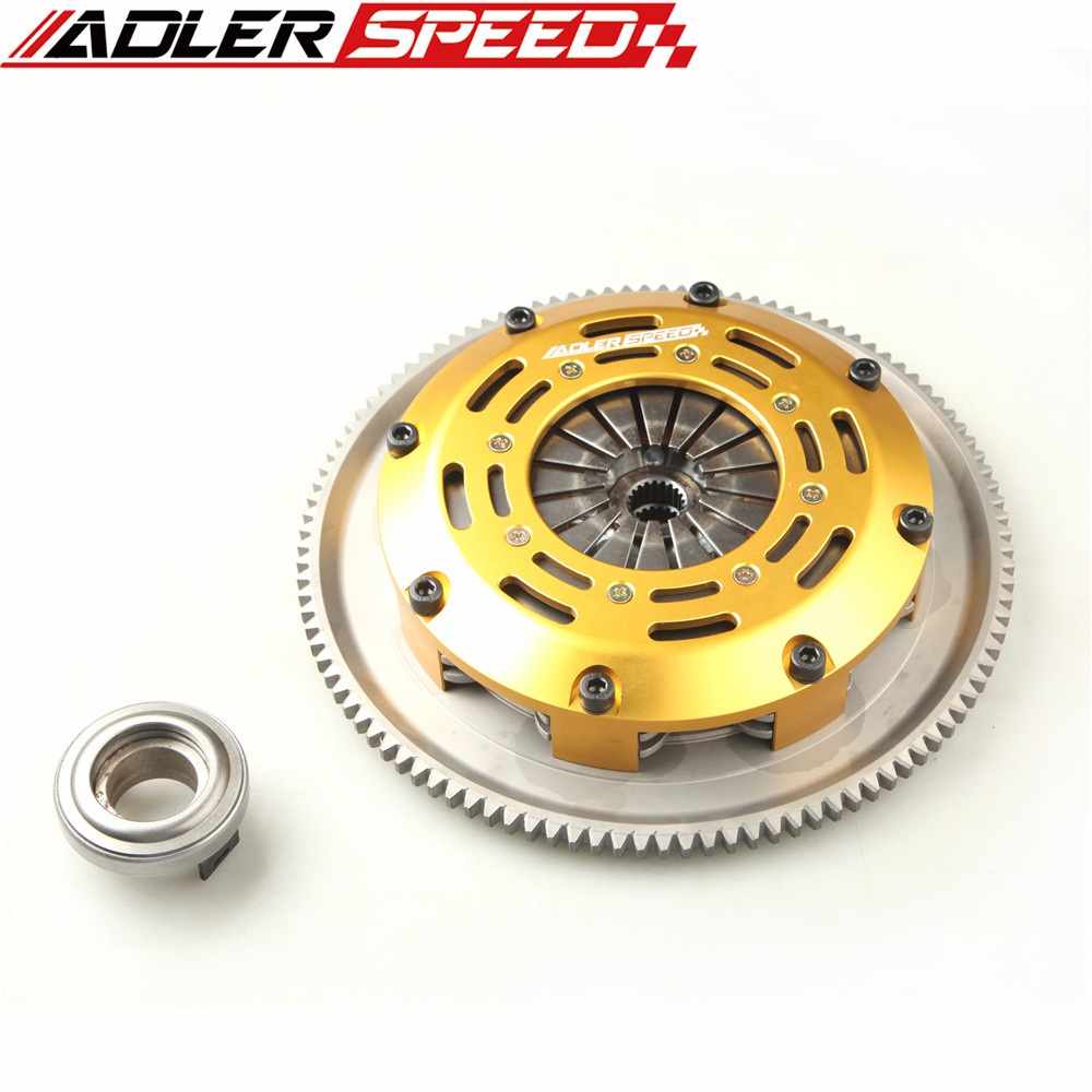 ADLERSPEED Racing คลัทช์ Twin Disc Kit & Flywheel สําหรับ Honda Civic CRX 1.5L 1.6L D15 D16 1989-199