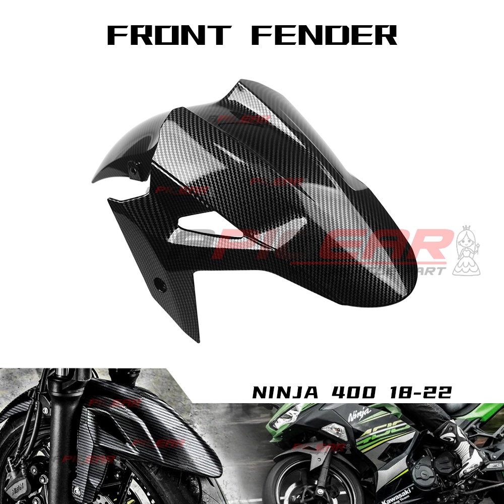 ที่กําหนดเองคาวาซากินินจานินจา400 z400น้ําโอนคาร์บอนไฟเบอร์สีบังโคลนหน้าโคลนทรายแผ่นเชลล์