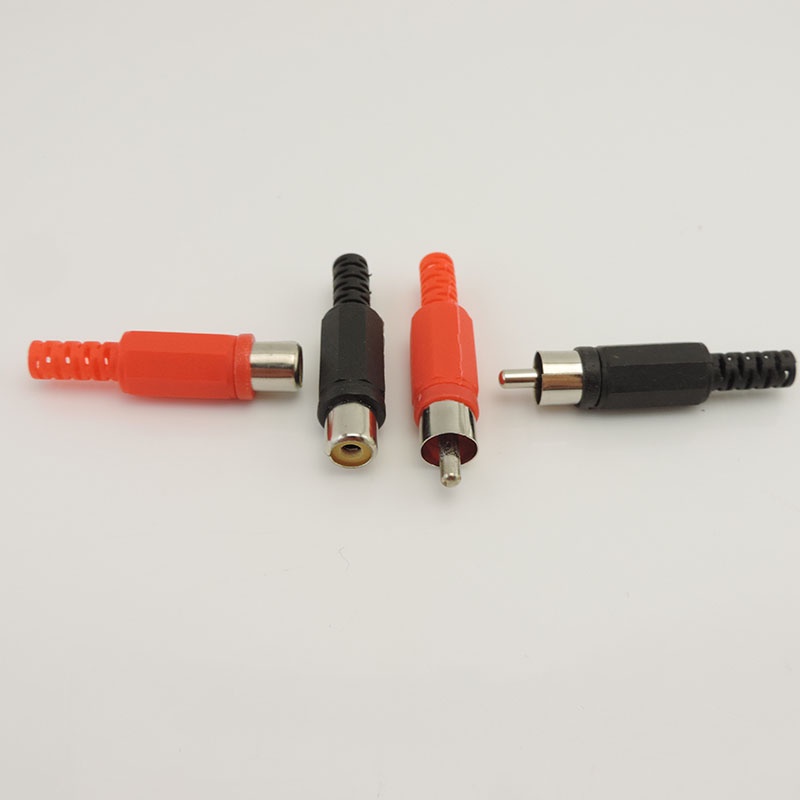 Rca Male Connector ปลั๊กแปลงแจ็คตัวเมีย M/F AV อะแดปเตอร์แปลงเสียงและวิดีโอ FTH3