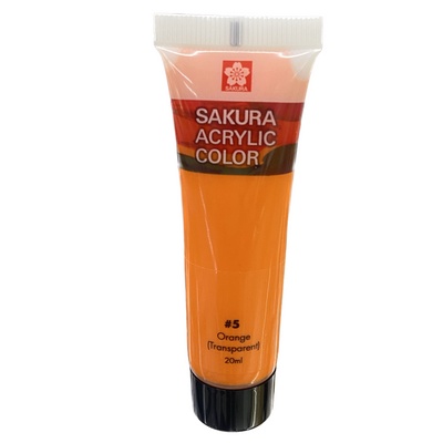 สีอะคริลิค ซากุระ 20มล Orange (Transparent) #5 / Sakura Acrylic Color 20ml