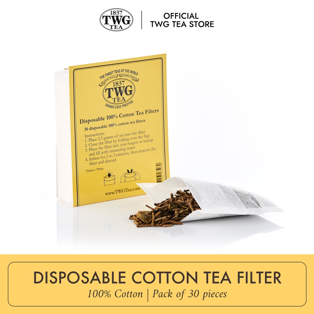 TWG Disposable Cotton Tea Filter (Pack of 30 pieces) ถุงชาเปล่า กรองชงชา (แพ็ค 30 ชิ้น)