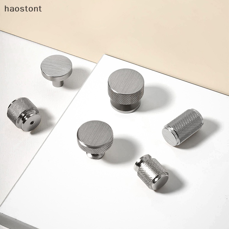 Haostont มือจับเฟอร์นิเจอร์ โลหะผสมสังกะสี สีดํา สีเงิน สําหรับตู้เสื้อผ้า ลิ้นชัก