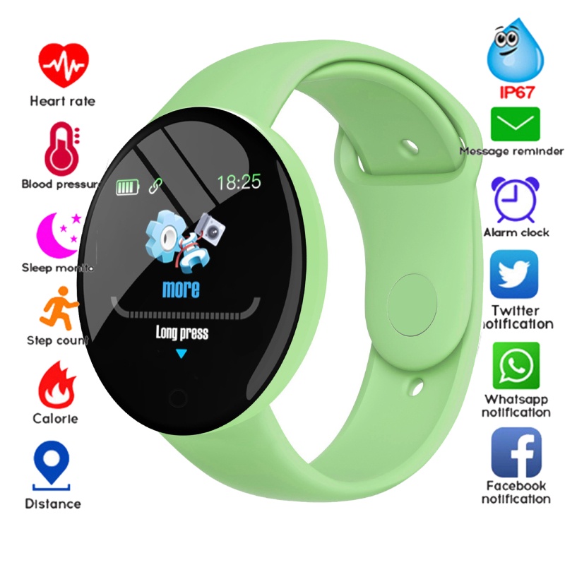 D18 Pro นาฬิกาข้อมือสมาร์ทวอทช์ เชื่อมต่อบลูทูธ วัดความดันโลหิต ติดตามการออกกําลังกาย สําหรับเด็ก IOS Android