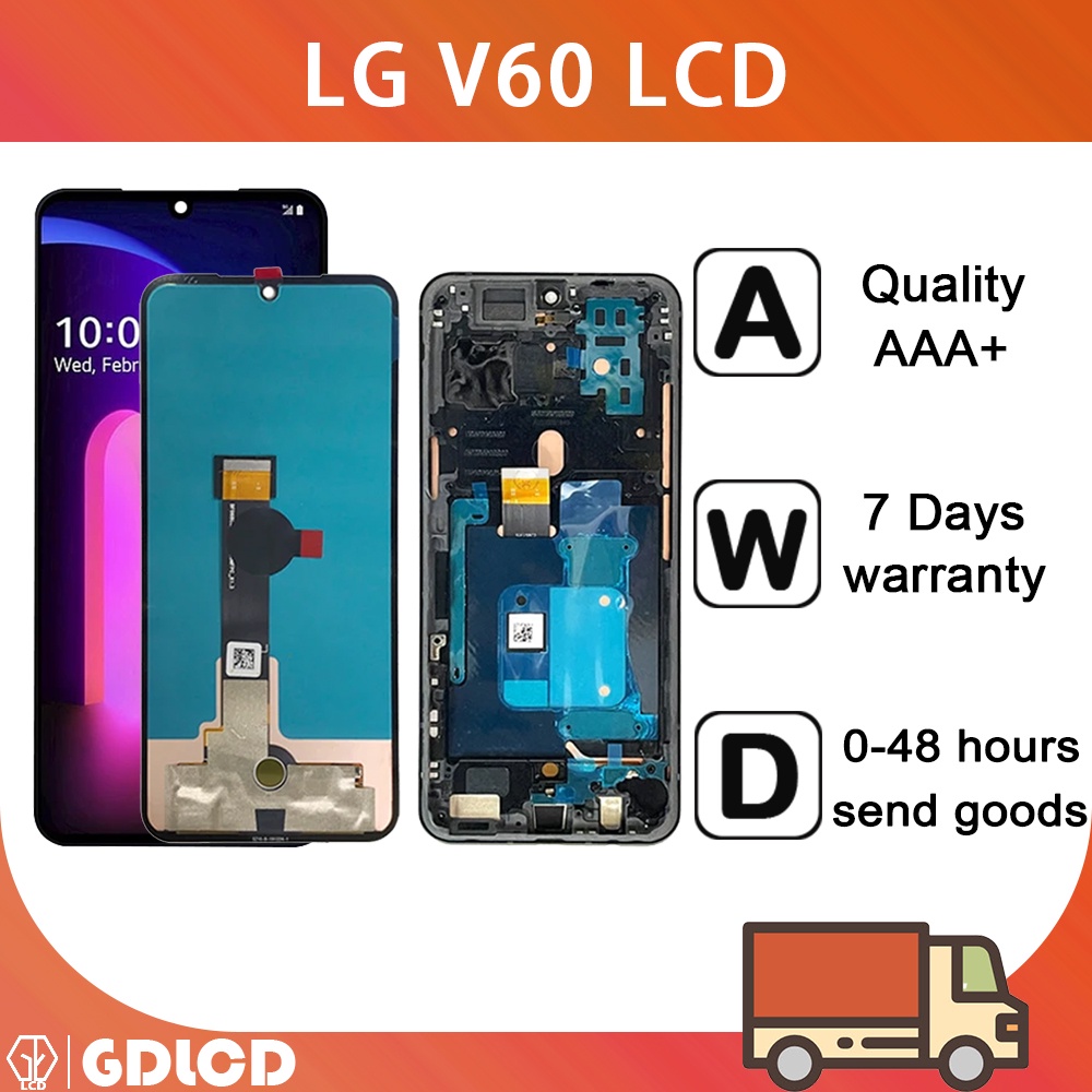อะไหล่หน้าจอสัมผัสดิจิทัล LCD พร้อมกรอบ แบบเปลี่ยน สําหรับ LG V60 LG V60