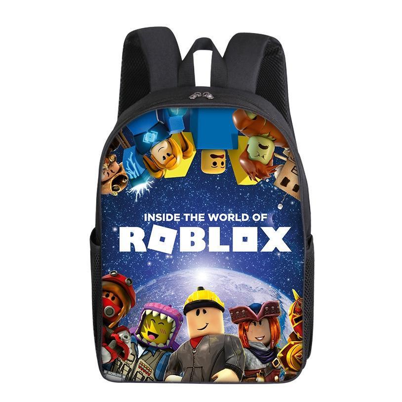 กระเป๋าเป้สะพายหลัง ROBLOX ROBLOX แต่งซิป สําหรับเด็กนักเรียนประถม มัธยมต้น และมัธยมปลาย