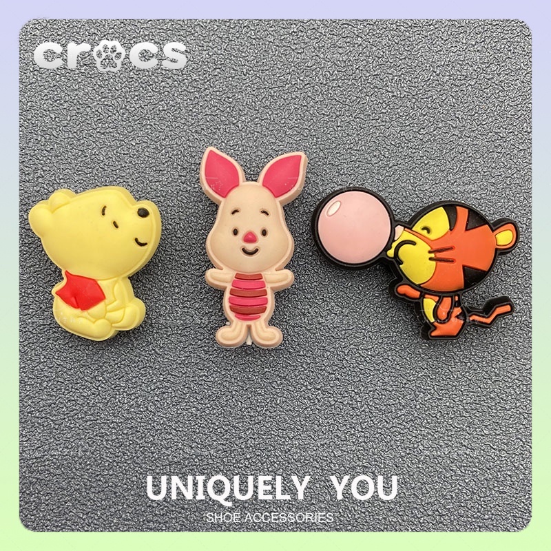jibbitz crocs หัวเข็มขัด ตัวติดรองเท้า crocs ลายการ์ตูนหมีพูห์ สําหรับตกแต่งรองเท้า jibbitz crocs เกาหลี