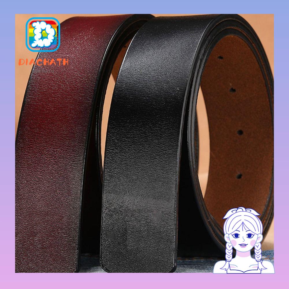 Diachath สายเข็มขัดหนังวัวแท้ 3.3 3.8 ซม. พร้อมรู แบบเปลี่ยน DIY