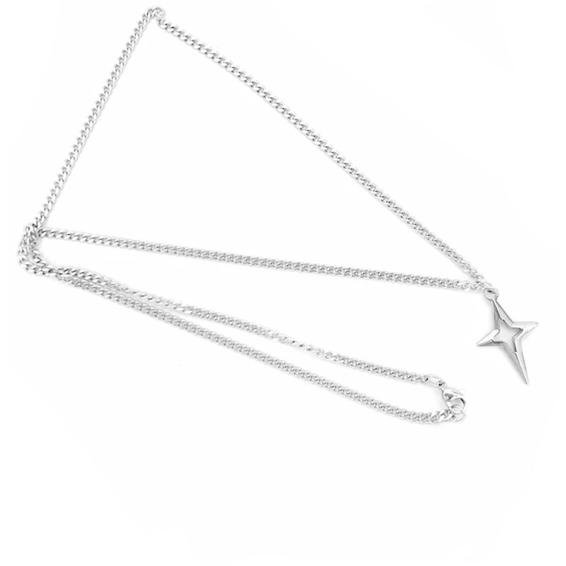 XY Retro Star Awn สร้อยคอจี้สแตนเลสสําหรับผู้ชายและผู้หญิง
