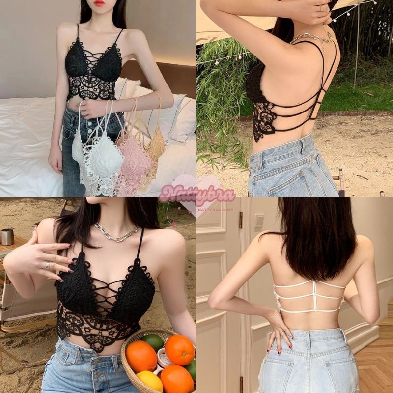 ลด30% โค้ดINC283ZN Nattybra สายเดี่ยว ลูกไม้ เซ็กซี่ ยั่วยวน 32-38 ใส่สบาย มีฟองน้ำ เสื้อผ้า ผู้หญิง