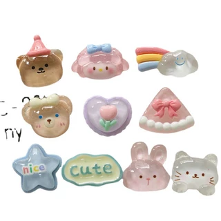 แผ่นเรซิ่นใส รูปหมี ก้อนเมฆ ดาว สําหรับเก็บกล่องน้ํา แก้วน้ํา เคสโทรศัพท์ diy