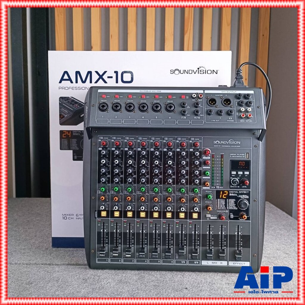 SOUNDVISION AMX-10 MIXER +++ เครื่องผสมสัญญาณ มิกเซอร์ อนาล็อก 10 CH ซาวด์ วิชั่น รุ่น AMX 10 AMX10 
