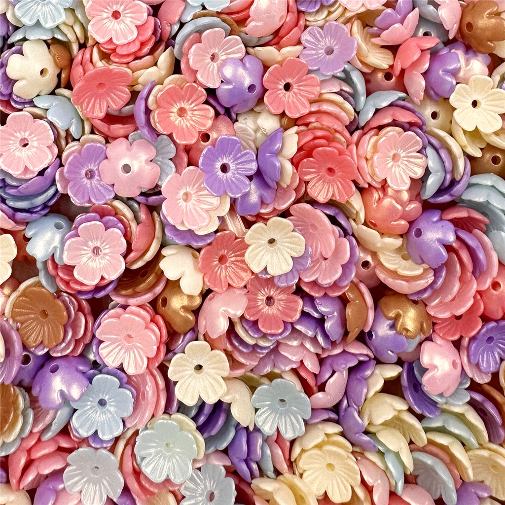 ลูกปัดอะคริลิค รูปดอกไม้ห้ากลีบ ขนาด 10.5 มม. สําหรับทําต่างหู 80 ชิ้น