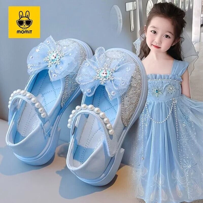 ((พร้อมส่ง) ใหม่ รองเท้าหนัง ประดับคริสตัล พลอยเทียม ขนาดเล็ก สไตล์เจ้าหญิงเอลซ่า แฟชั่นฤดูใบไม้ผลิ ฤดูใบไม้ร่วง สําหรับเด็กผู้หญิง 25-36 2023