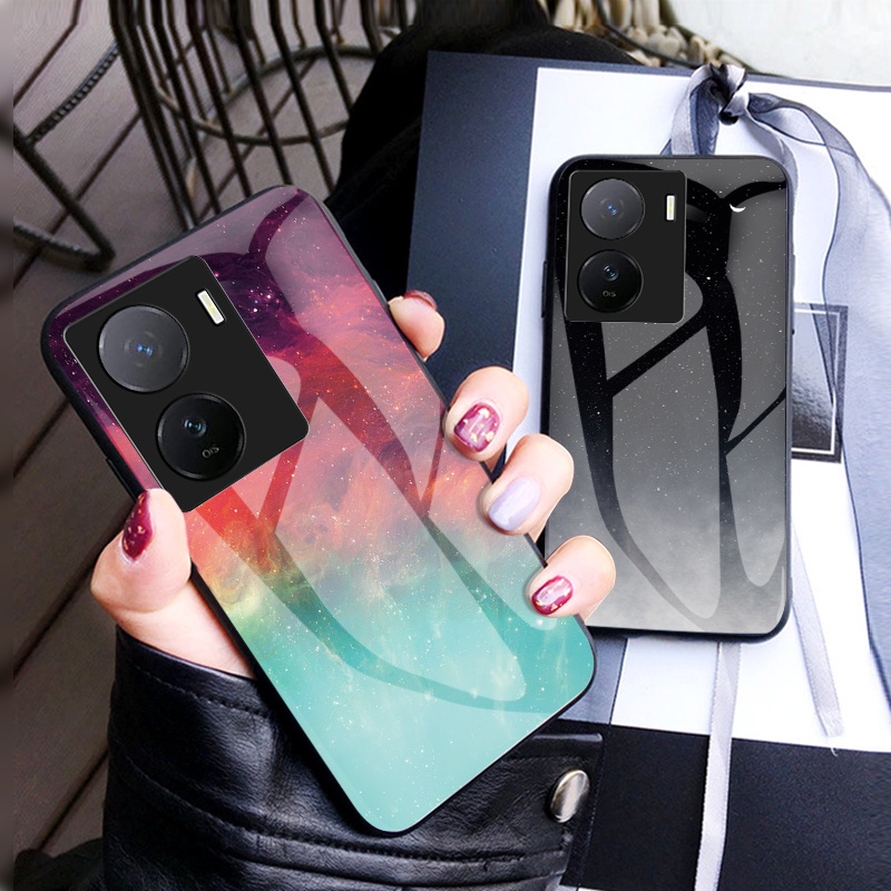 เคสกระจกนิรภัย TPU แบบนิ่ม ป้องกันรอยขีดข่วน สําหรับ iQOO Z7 Z7x 5G iq00 2023