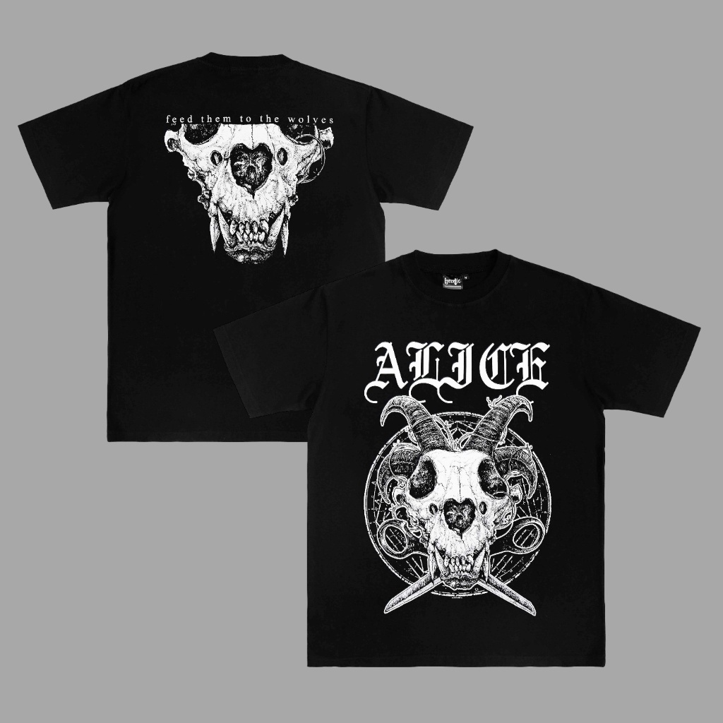 Heretic x Alice - เสื้อยืด - Wolves Short Sleep Fashion Hardworking T shirt