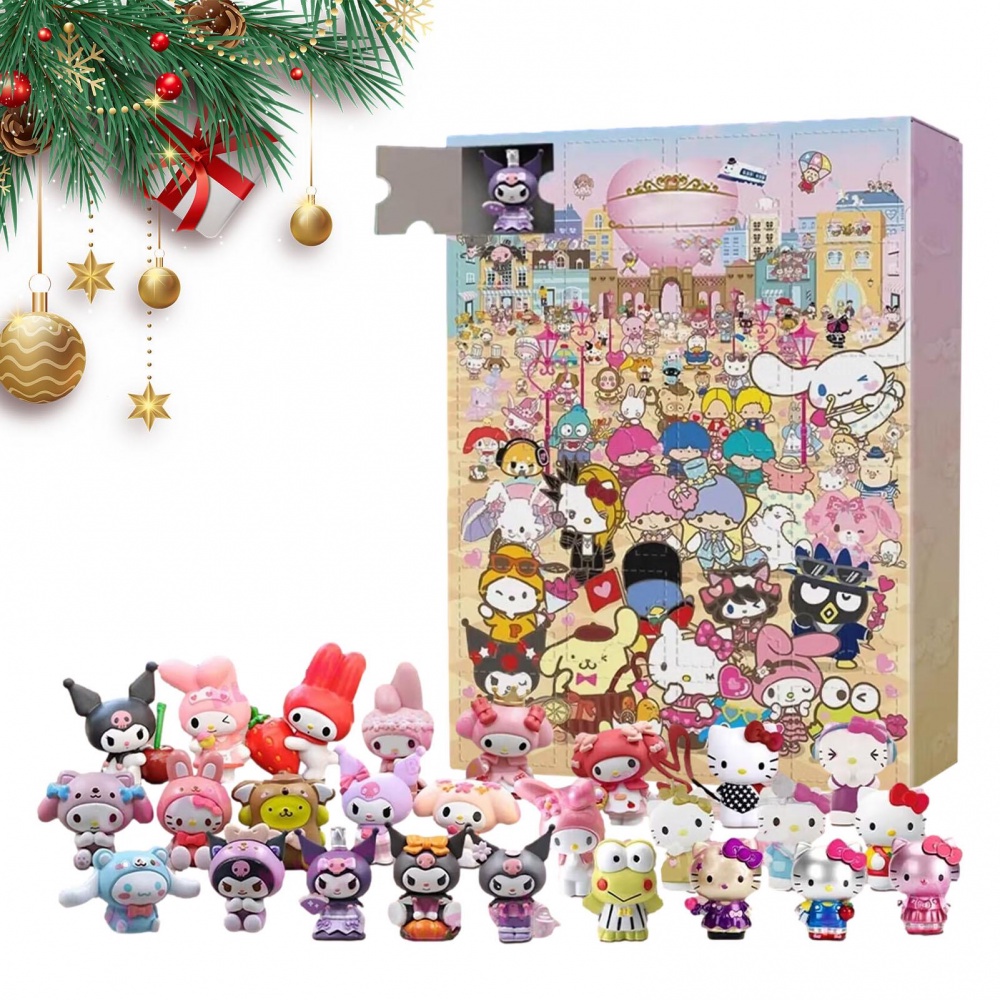 2025 Sanrio Advent Calendar Hello Kitty Christmas Countdown Playset ค้นพบประสบการณ์ใหม่และของขวัญเซอร์ไพรส์สะสมทุกวันสําหรับแฟนอนิเมะ