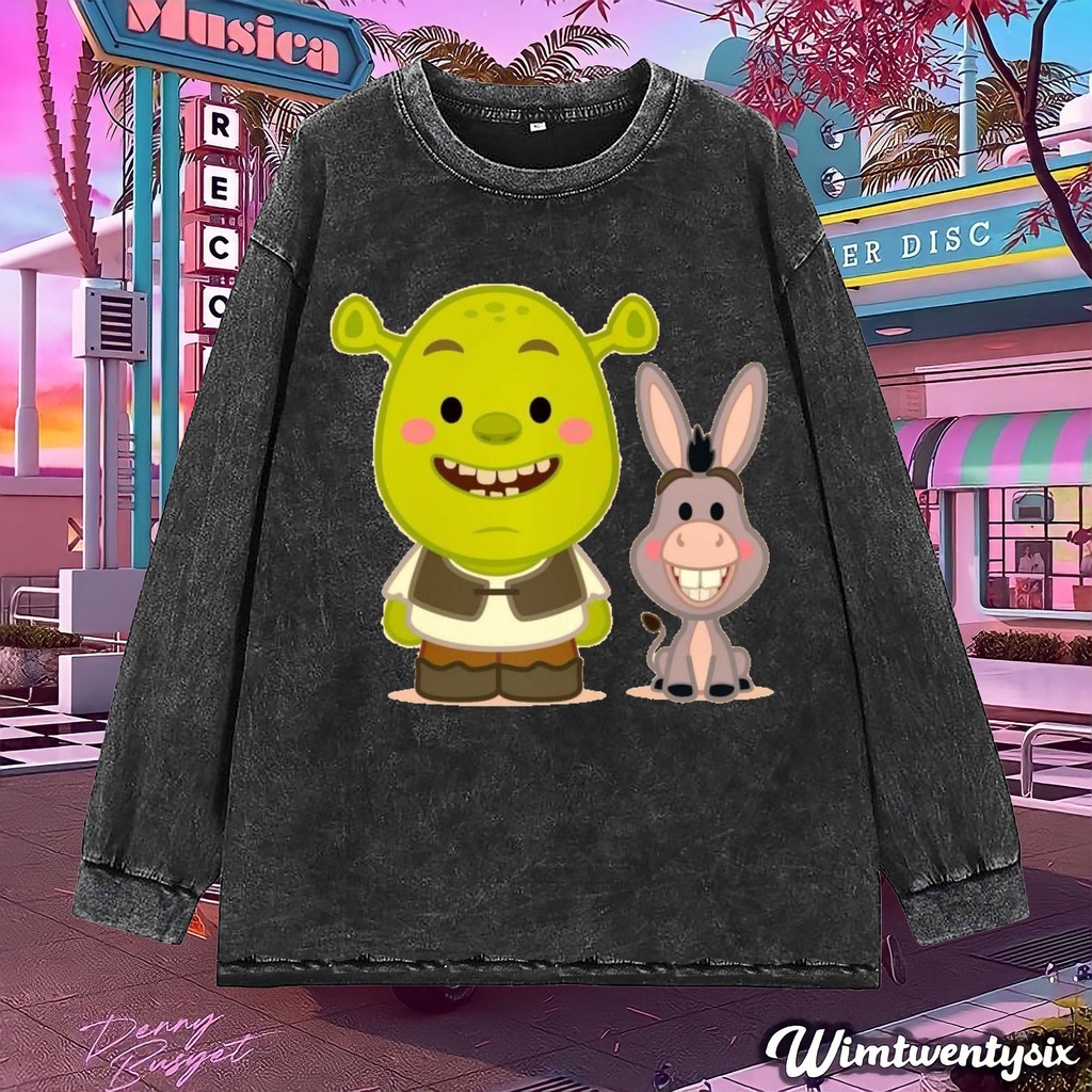 Wimtwentysix shrek และลา edition baby Oversize T-Shirt | เสื้อยืดแขนยาว | เสื้อยืด Washing