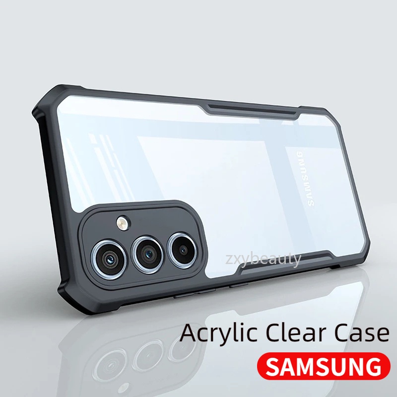 SAMSUNG สําหรับSamsung Galaxy A55 A35 A17 A16 A15 A07 A05S A54 A34 A24 A14 5G 4G 2024 เคสโทรศัพท์อะคริลิคใสป้องกันโปร่งใสสําหรับOPPO LTE A56 A26 A04S A04 A25 A04Eกันกระแทก