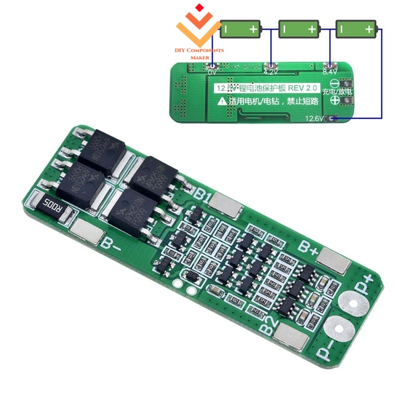 3S 20A 12.6V Li-ion แบตเตอรี่ลิเธียม 18650 Charger BMS PCB แผ่นป้องกันเซลล์โมดูล