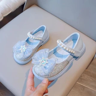 ((พร้อมส่ง) ใหม่ รองเท้าหนัง ประดับคริสตัล พลอยเทียม ขนาดเล็ก สไตล์เจ้าหญิงเอลซ่า แฟชั่นฤดูใบไม้ผลิ ฤดูใบไม้ร่วง สําหรับเด็กผู้หญิง 25-36 2023