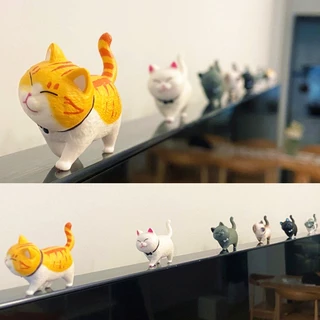 โมเดลฟิกเกอร์ รูปแมวอ้วนน่ารัก ขนาดเล็ก สําหรับตกแต่งบ้าน และสวน 9 ชิ้น