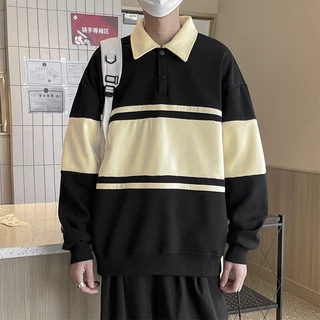 MNO.9 Polo D58 เสื้อโปโล แขนยาว ย้อนยุคสไตล์อเมริกัน คอปก