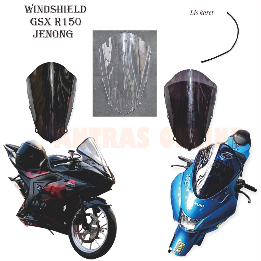 กระจกหน้ารถจักรยานยนต์ Suzuki GSX R150 Visor GSX R150 Jenong Model And Rubber Trim - Gsx150