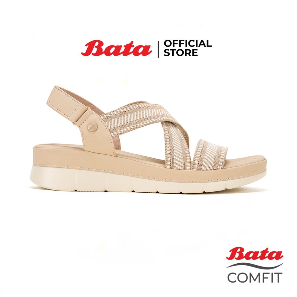 Bata บาจา Comfit รองเท้าเพื่อสุขภาพแบบรัดส้น พร้อมเทคโนโลยีคุชชั่น รองรับน้ำหนักเท้า สำหรับผู้หญิง รุ่น W-FLEX สีน้ำตาล 6018060 สีม่วง 6019060