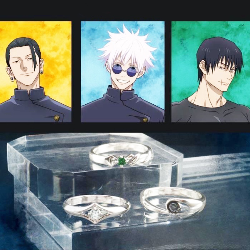 แหวนโลหะ รูปการ์ตูนอนิเมะ Jujutsu Kaisen Satoru Gojo Geto Suguru Fushiguro Toji สามารถปรับได้ แฟชั่นคู่รัก สําหรับแต่งคอสเพลย์