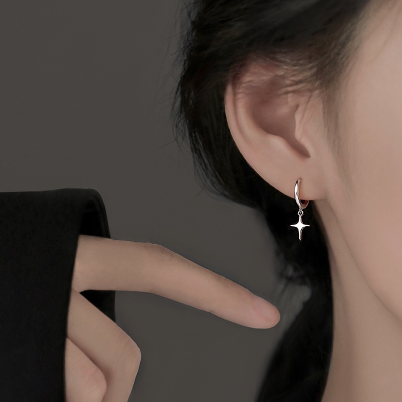 1 คู่ ข้าม ต่างหู สําหรับผู้หญิง แพ้ง่าย หยดดาว ห่วง ต่างหู ชุดเจาะ ต่างหู ชุด เงิน ต่างหู สําหรับเด็ก เครื่องประดับ - รูปที่ 2