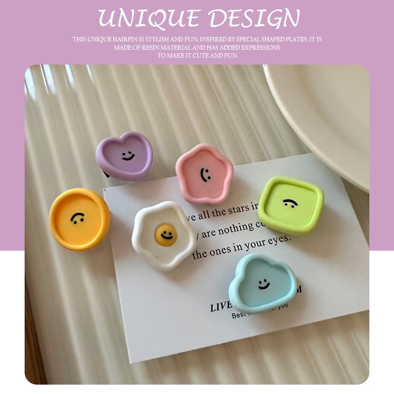 พร้อมส่งCute Smiley หน้า Hair Clip Candy สี Bang Clip หญิงสาวหัวใจเครื่องประดับผมหวานCOD