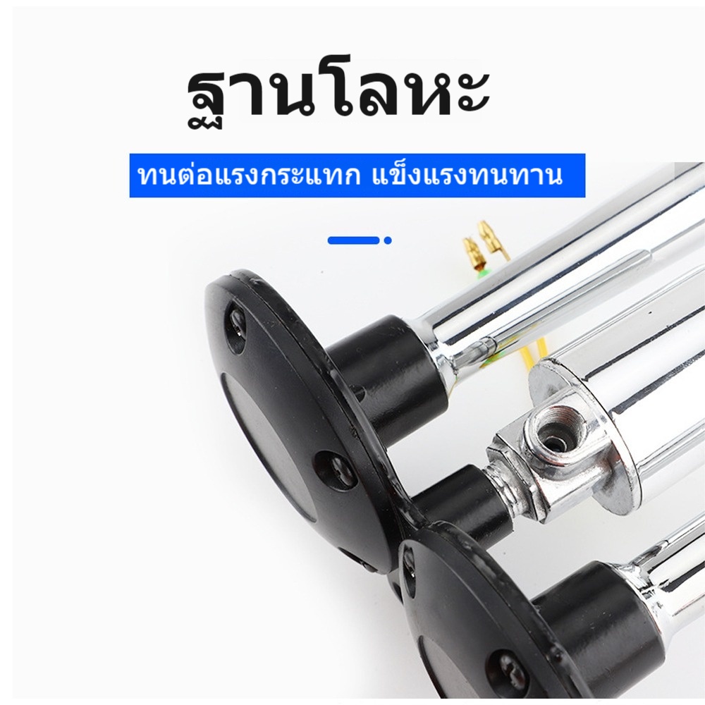 เสียงดังสุดยอด 2Pcs แตรลมไฟฟ้า 300Db 12V 30W ปากคู่ 2ปาก 24V แตรลมรถบรรทุก (สีเงิน) แบนด้านล่างรถแตรอากาศชุ - รูปที่ 3